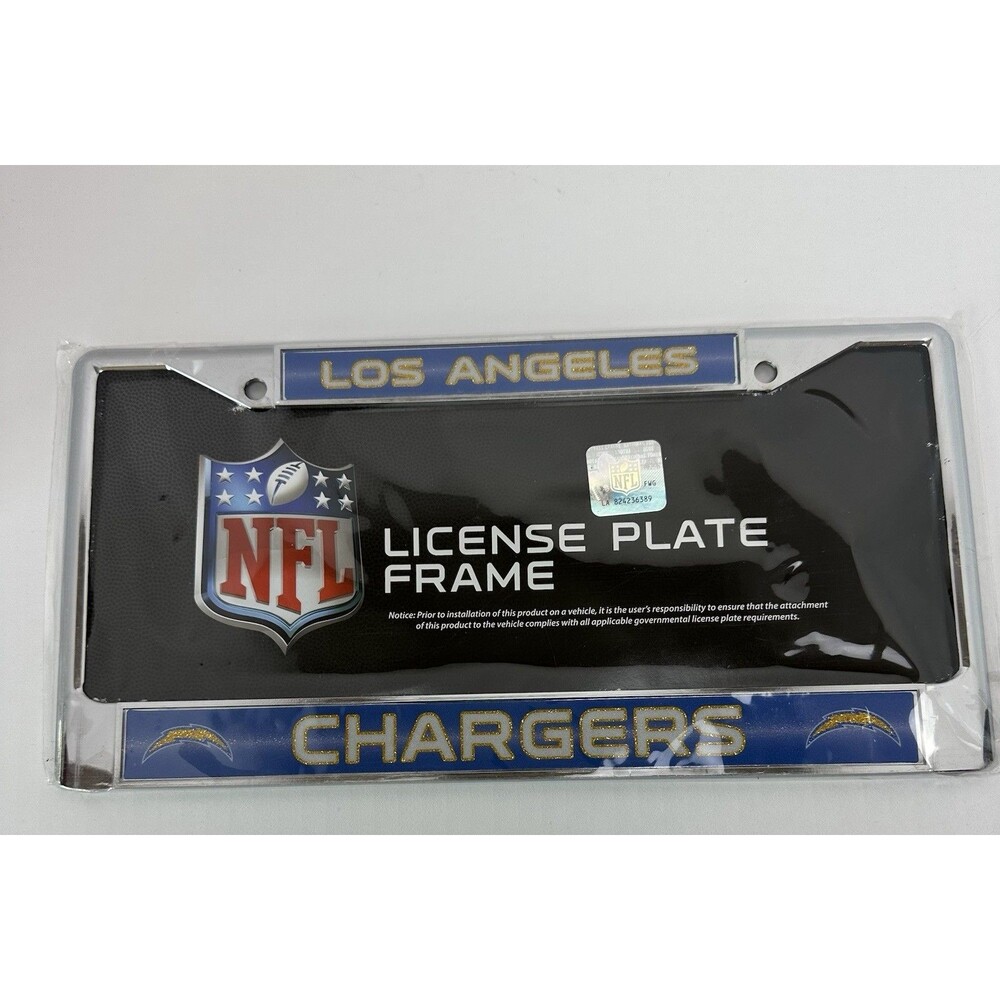 Los Angeles Chargers NFL License Plate Frame Chrome Finish NWT Officially Licen